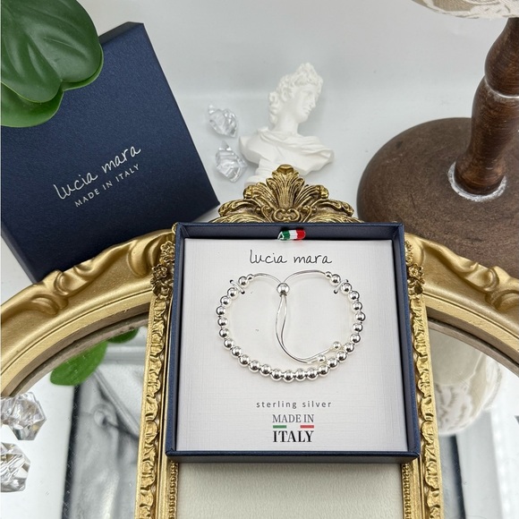 Lucia Mara Sterling Silver Beaded Bracelet – Made in Italy - Picture 1 of 7